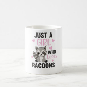 Just A Girl Who Lieben Racoons Kawaii Raccoon Kaffeetasse