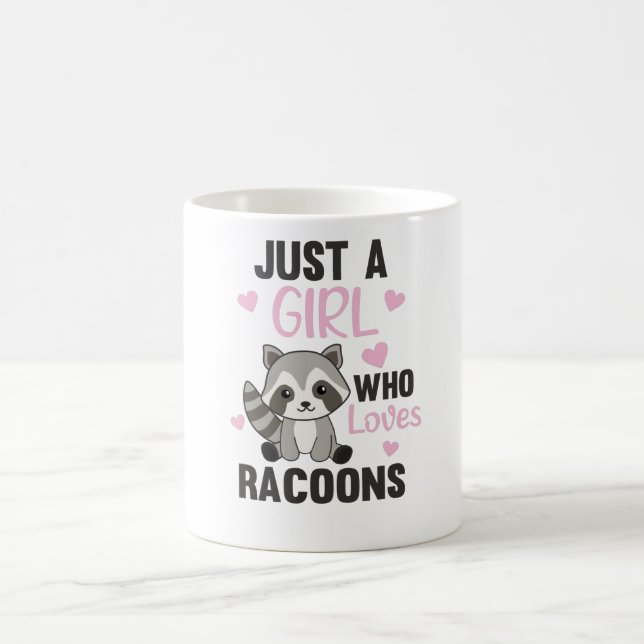 Just A Girl Who Lieben Racoons Kawaii Raccoon Kaffeetasse (Mittel)