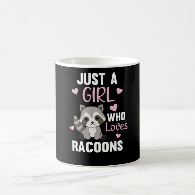 Just A Girl Who Lieben Racoons Kawaii Raccoon Kaffeetasse (Mittel)