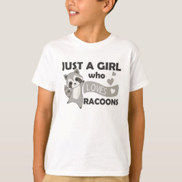 Just A Girl Who Lieben Racoons Kawaii Raccoon T-Shirt
