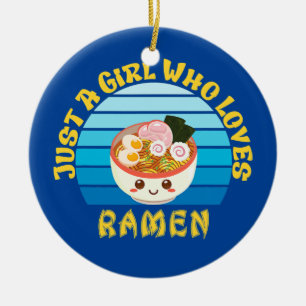 Just A Girl Who Lieben Ramen Kawaii Japanisch Keramik Ornament