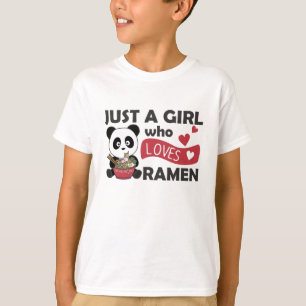 Just A Girl Who Lieben Ramen Panda Kawaii T-Shirt