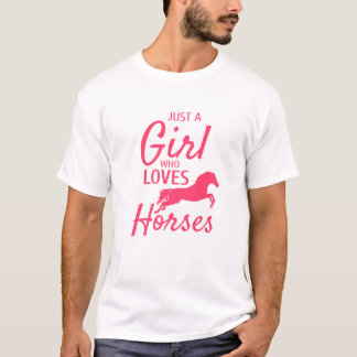 Just a Girl Who Lieben Reiten Geschenke Girls H T-Shirt