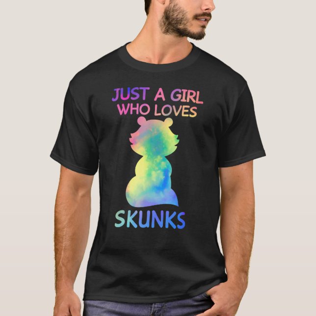 Just A Girl Who Lieben Skunks Funny Skunk T-Shirt (Vorderseite)