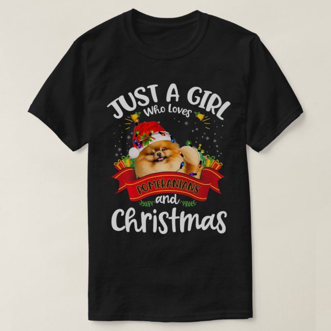 Just A Girl Who Lieben Spitz & Weihnachtsfest T-Shirt (Design vorne)
