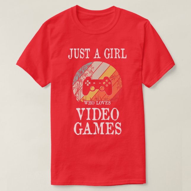 Just A Girl Who Lieben Video Games Premium T - Shi T-Shirt (Design vorne)