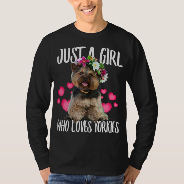 Just A Girl Who Lieben Yorkie Dog Liebe - oder Vat T-Shirt (Vorderseite)