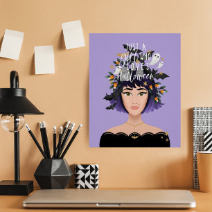 Just A Girl Who Love Halloween Costume Beauty Post Poster