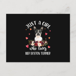 Just A Girl Who Love Her Boston Terrier Dog Lover Ankündigungspostkarte