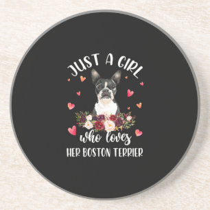 Just A Girl Who Love Her Boston Terrier Dog Lover Getränkeuntersetzer