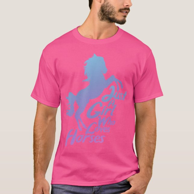 Just A Girl Who Love Horses Girl Horse Riding T-Shirt (Vorderseite)
