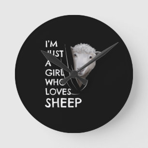 Just A Girl Who Love Sheep Sheep Fans gift Runde Wanduhr