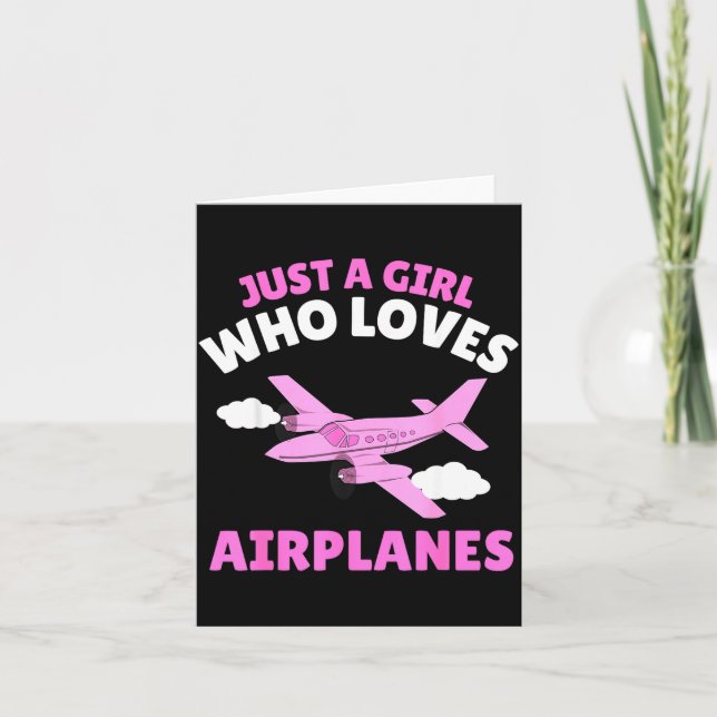 Just A Girl Who Loves Airplanes Kids Toddler Baby  Karte (Vorderseite)