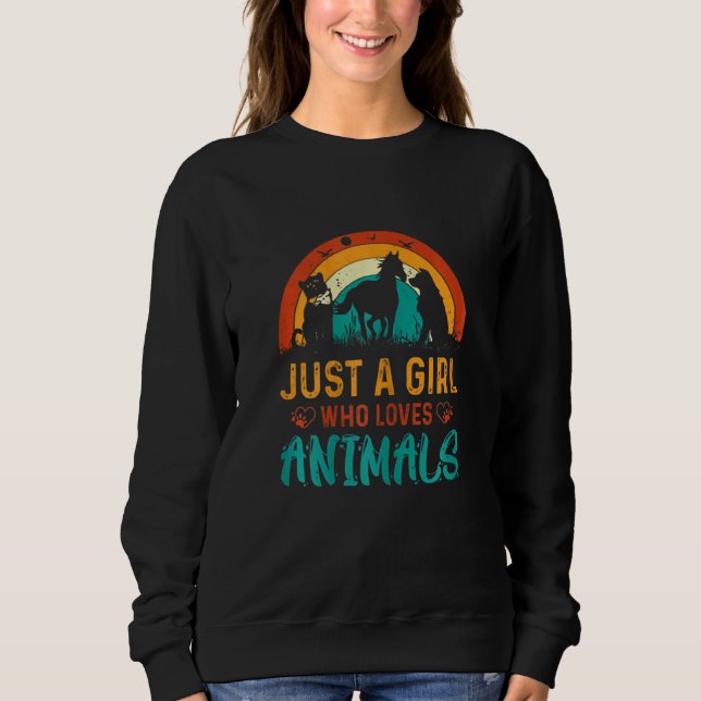 Just A Girl Who Loves Animals Girls Tee (Vorderseite)
