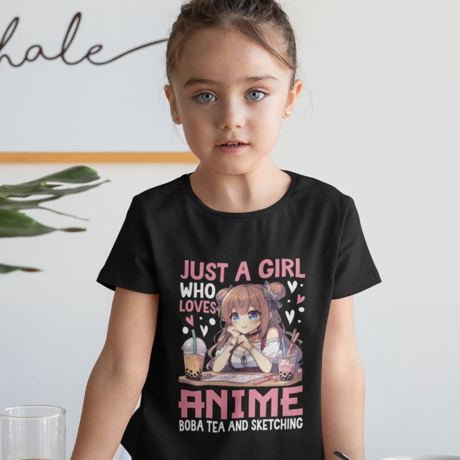 Just a girl who loves Anime and Boba tea T-Shirt (Von Creator hochgeladen)