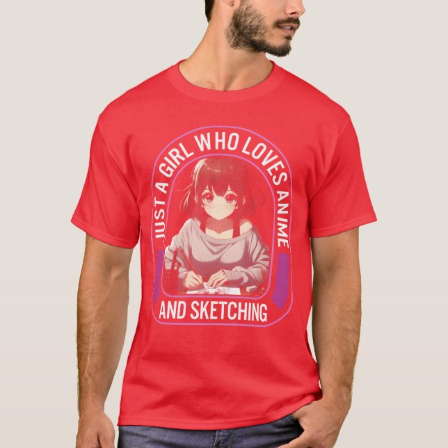 Just A Girl Who Loves Anime And Sketching Anime gi T-Shirt (Vorderseite)