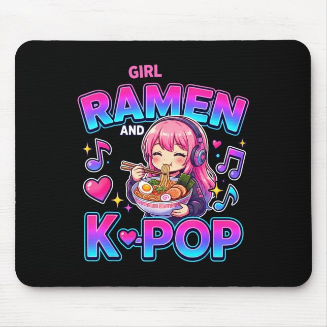 Just A Girl Who Loves Anime Ramen And K-p  Mousepad (Vorne)