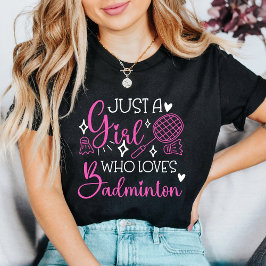 Just a Girl Who Loves Badminton Pink Girly Sports Tri-Blend Shirt