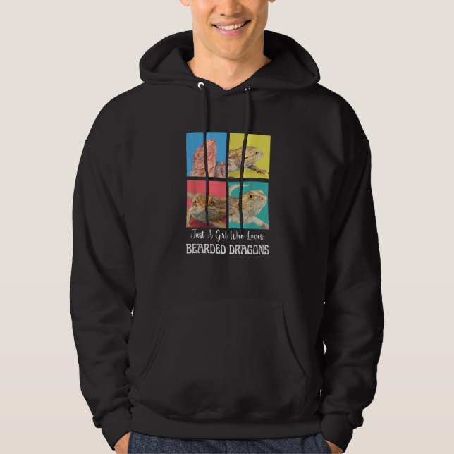 Just A Girl Who Loves Bearded Dragons Cool Dragon Hoodie (Vorderseite)