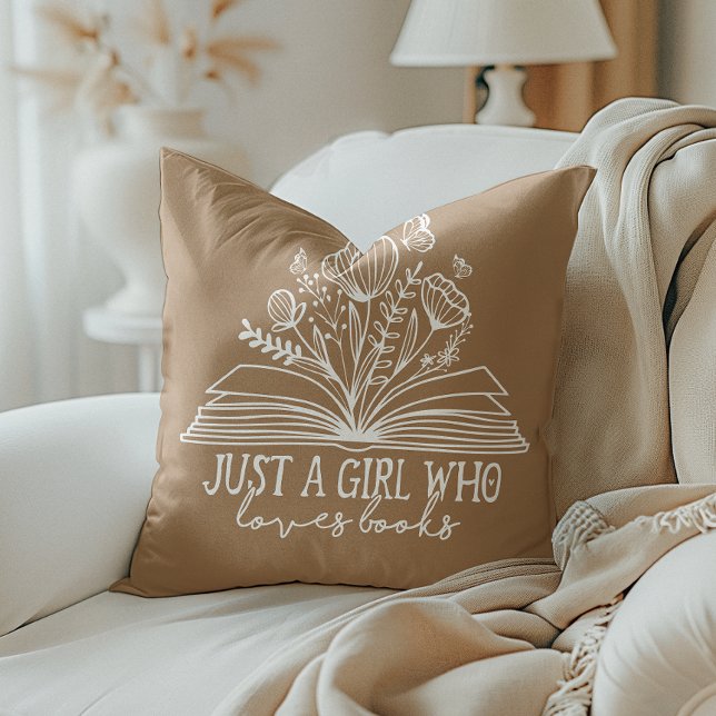 Just A Girl Who Loves Books Kissen (Just a girl who loves books? Snuggle up with this cozy pillow, perfect for your reading adventures!)