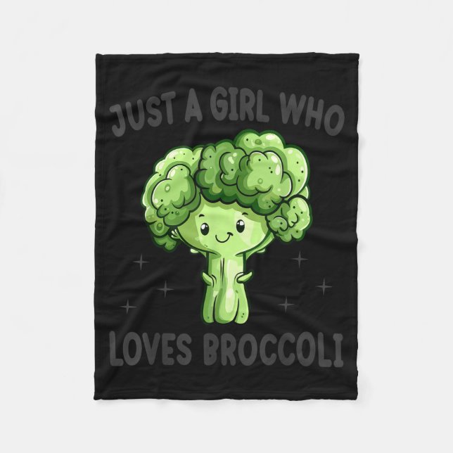Just A Girl Who Loves Broccoli Funny Broccoli Love Fleecedecke (Vorderseite)