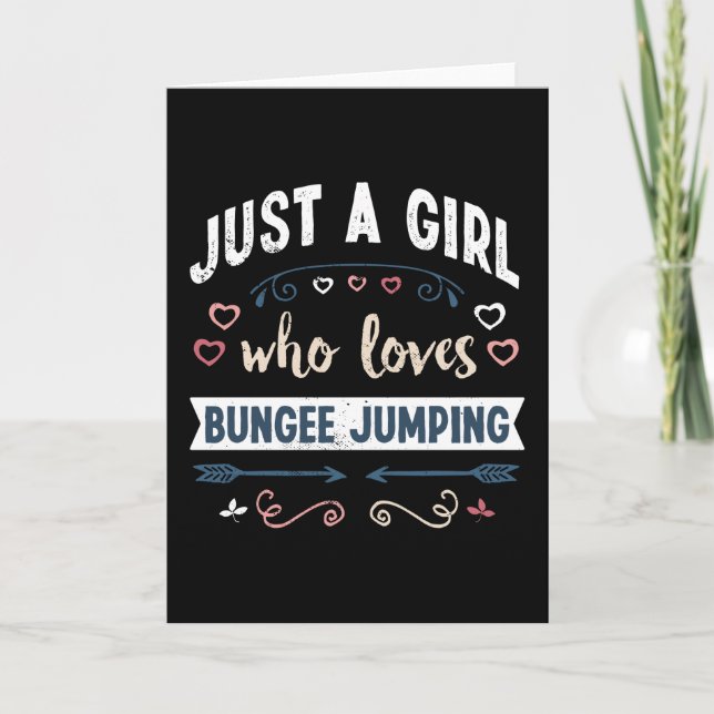 Just a Girl who loves Bungee Jumping Funny Ohrts Karte (Vorderseite)