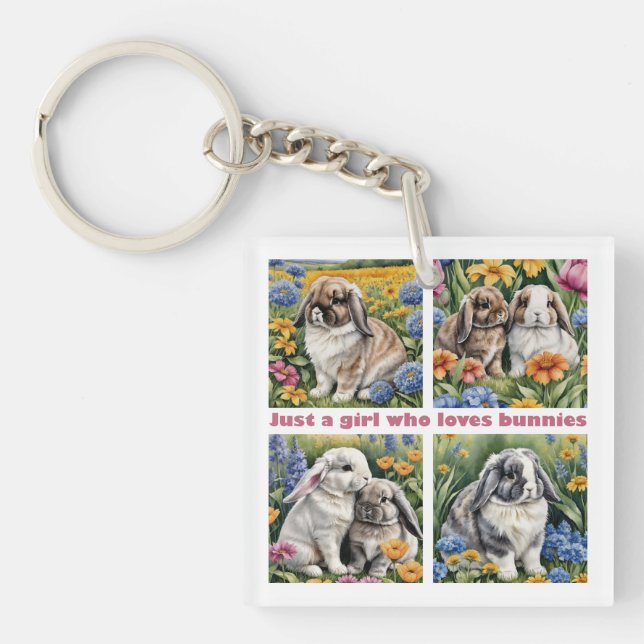 Just a girl who loves bunnies schlüsselanhänger (Vorderseite)