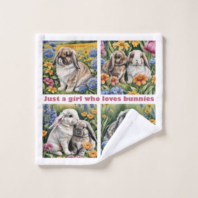 Just a girl who loves bunnies waschlappen (Waschlappen)