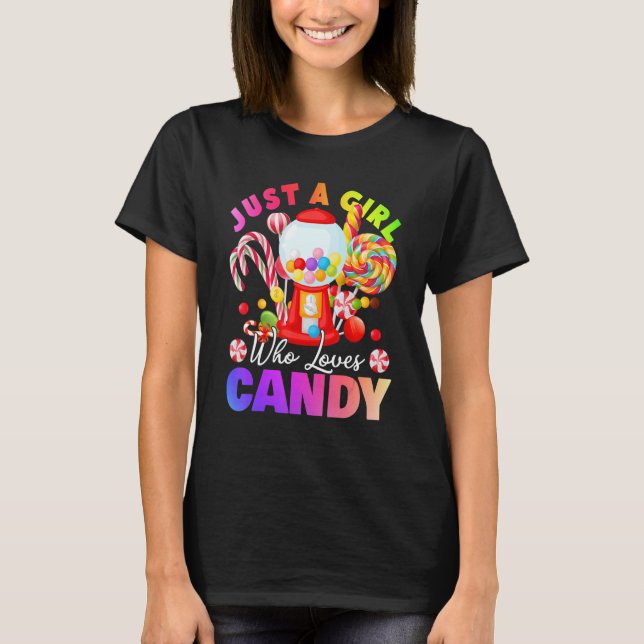 Just A Girl Who Loves Candy Lollipop Sweet Tester  T-Shirt (Vorderseite)