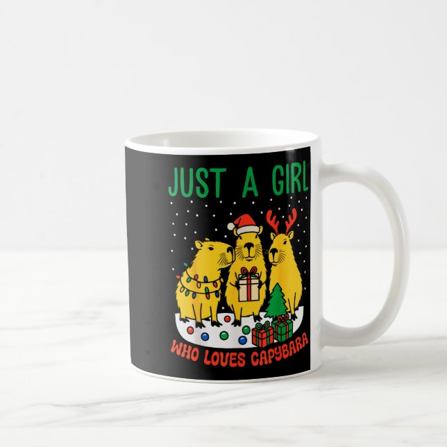 Just A Girl Who Loves Capybara Christmas Cute Capy Kaffeetasse (Rechts)