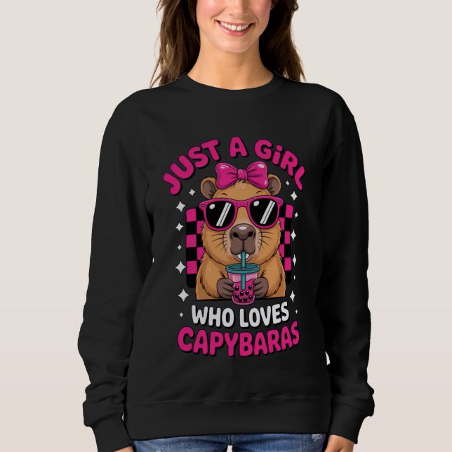 Just a Girl Who Loves Capybaras Fun Boba Capybara  Sweatshirt (Vorderseite)