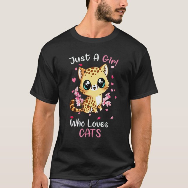 Just A Girl Who Loves Cats  Cute Cat  Kittens T-Shirt (Vorderseite)