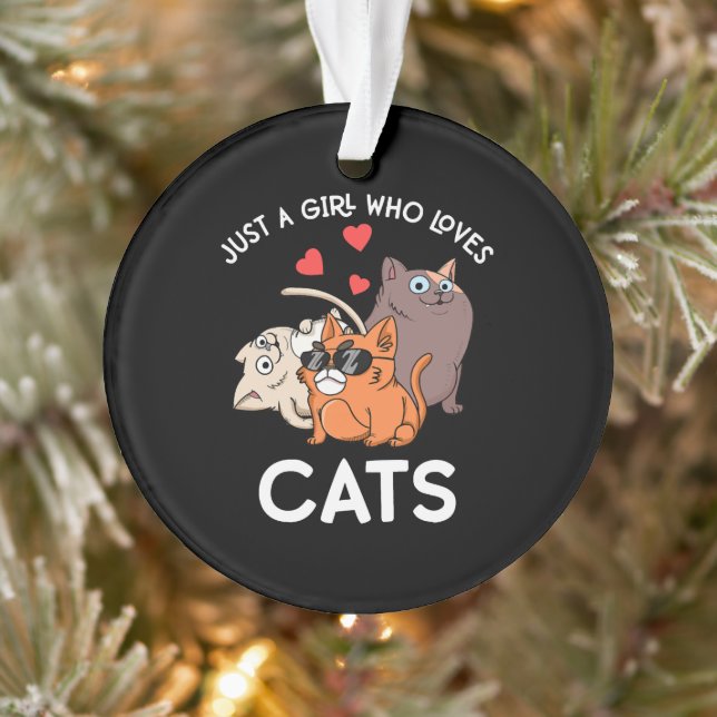 Just A Girl Who Loves Cats Kids Women Cat Ornament (Baum)
