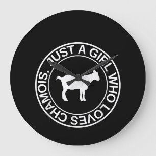 Just A Girl Who Loves Chamois Gift For Women Goat Große Wanduhr