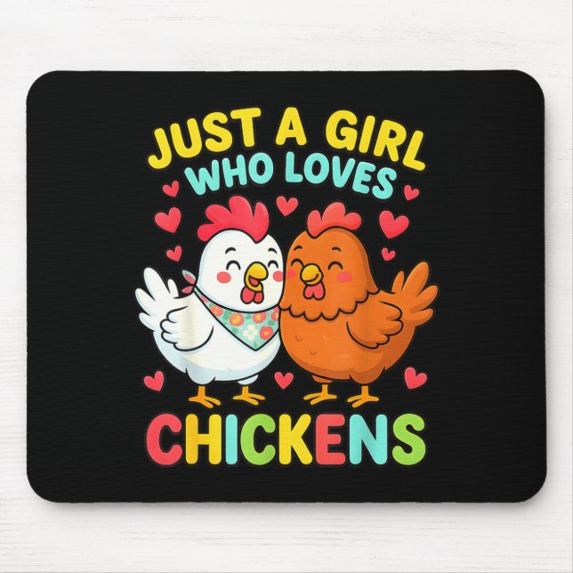 Just A Girl Who Loves Chickens Cute Chicken Lover  Mousepad (Vorne)