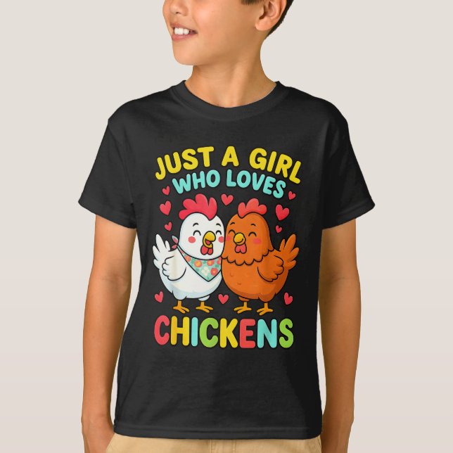 Just A Girl Who Loves Chickens Cute Chicken Lover  T-Shirt (Vorderseite)