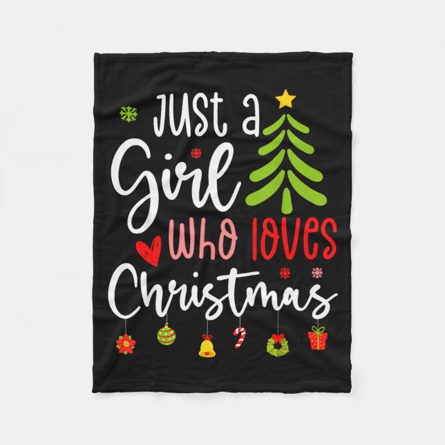 Just A Girl Who Loves Christmas A Gift For Xmas Wo Fleecedecke (Vorderseite)