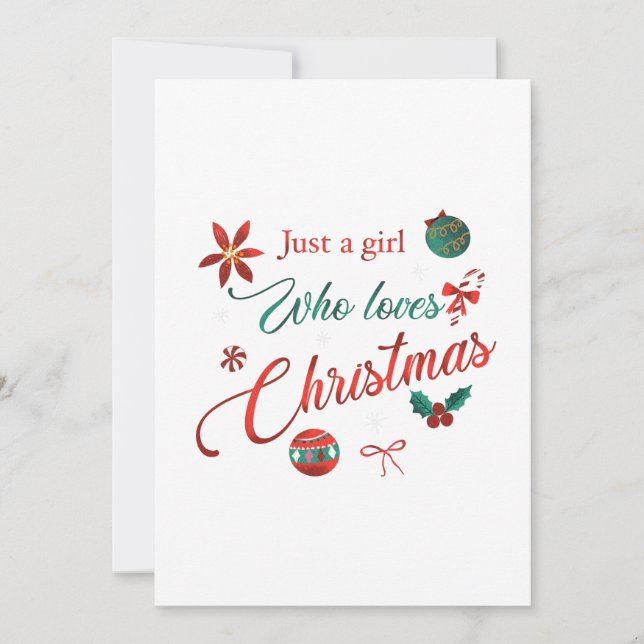 Just a Girl Who Loves Christmas Einladung (Vorderseite)