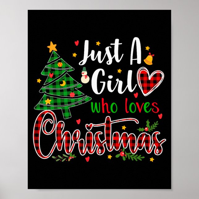 Just A Girl Who Loves Christmas Funny Xmas Pajama  Poster (Vorne)