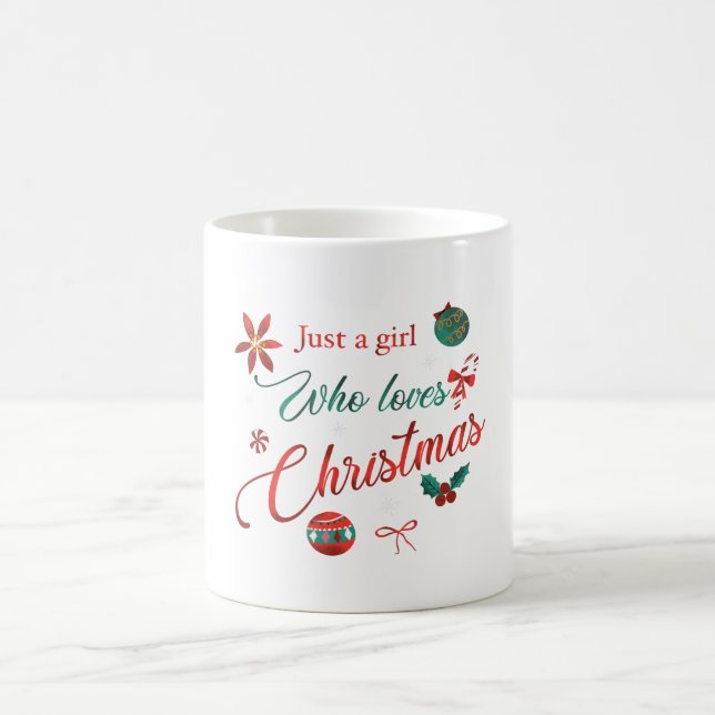 Just a Girl Who Loves Christmas Kaffeetasse (Mittel)
