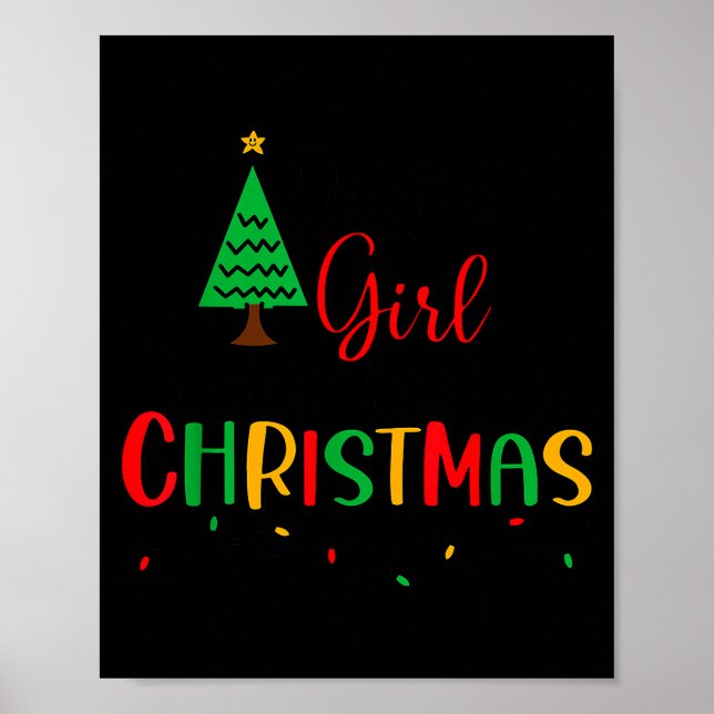 Just A Girl Who Loves Christmas, Women, Girls, Kid Poster (Vorne)