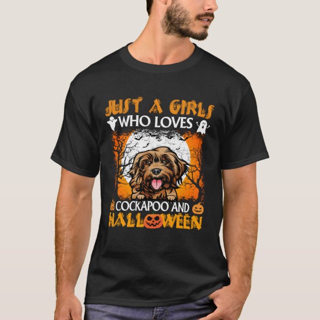 Just A Girl Who Loves Cockapoo And Halloween T-Shirt (Vorderseite)