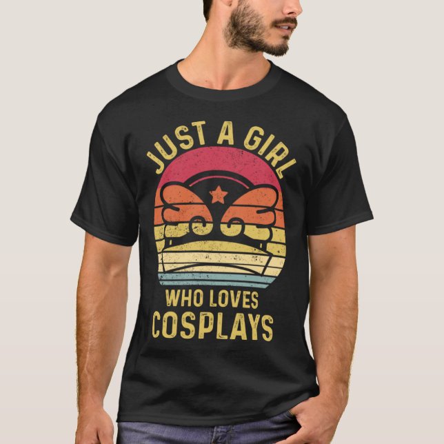 Just A Girl Who Loves Cosplays Cosplayer Retro T-Shirt (Vorderseite)