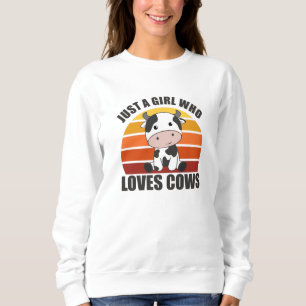 Just A Girl Who Loves Cows Cute Cow Farm Sweatshirt