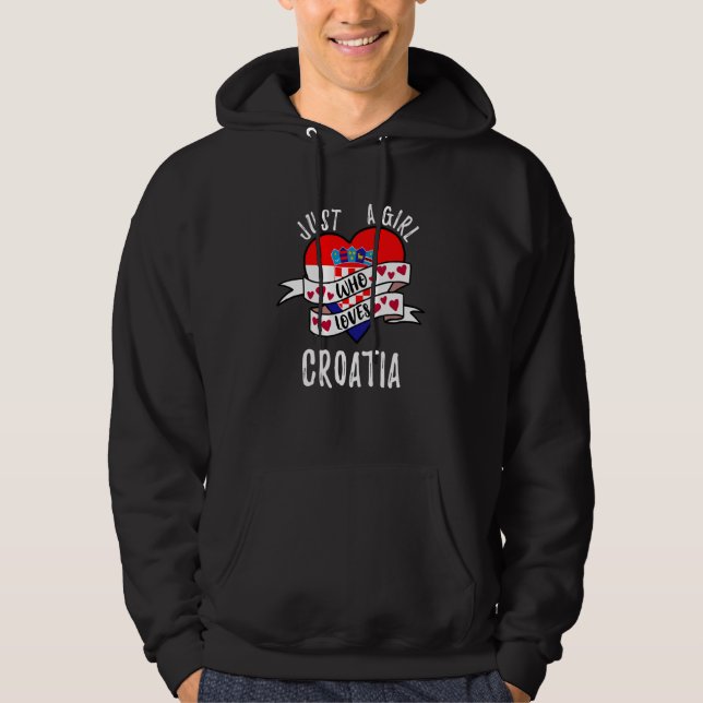 Just A Girl Who Loves Croatia Hoodie (Vorderseite)