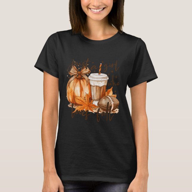 Just A Girl Who Loves Fall Pumpkin Cozy Autumn Fal T-Shirt (Vorderseite)