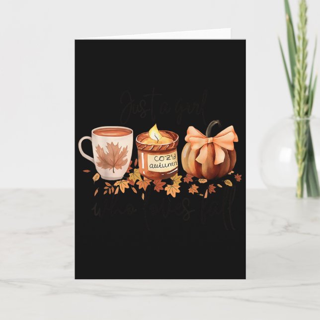 Just A Girl Who Loves Fall Pumpkin Cozy Autumn  Karte (Vorderseite)