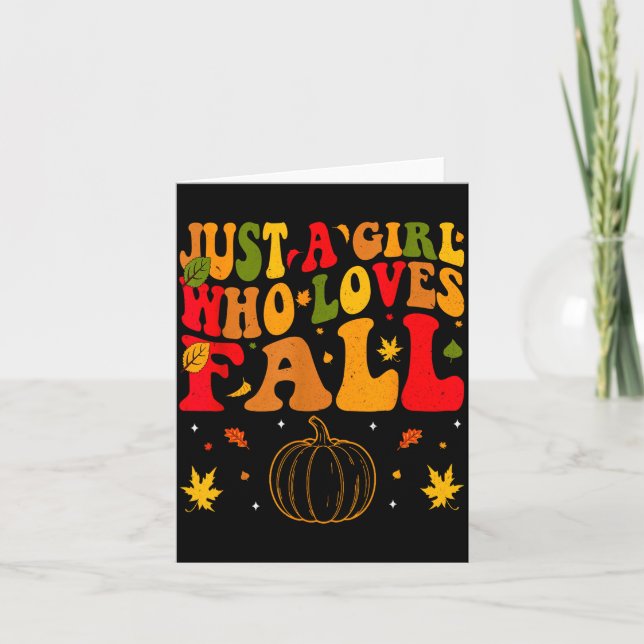 Just A Girl Who Loves Fall Pumpkin Cozy Autumn  Karte (Vorderseite)