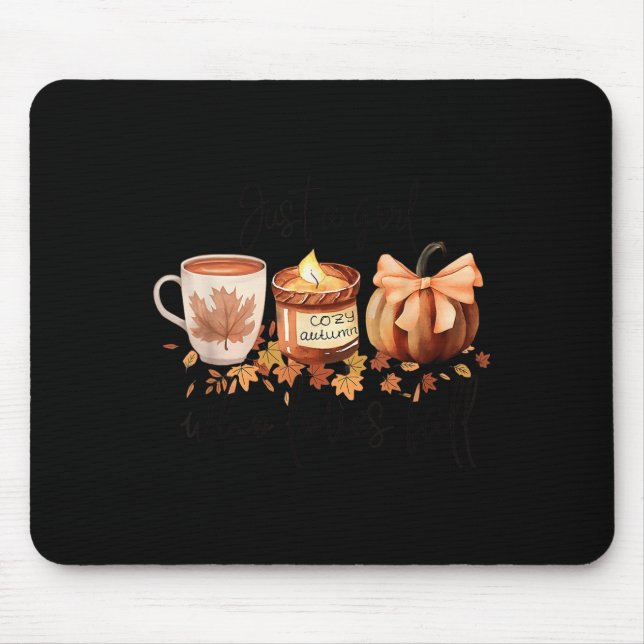 Just A Girl Who Loves Fall Pumpkin Cozy Autumn  Mousepad (Vorne)