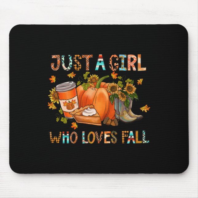 Just A Girl Who Loves Fall Pumpkin Cozy Thanksgivi Mousepad (Vorne)